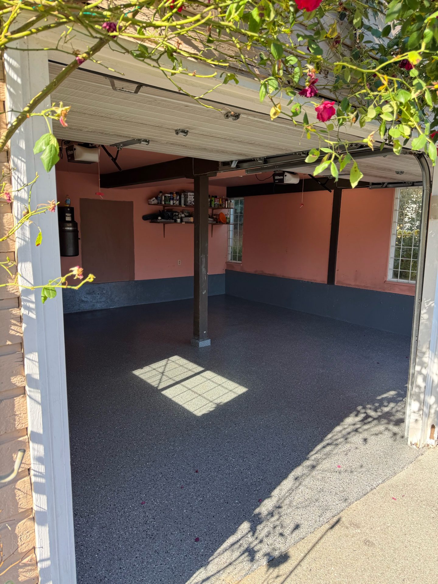 Flake epoxy floor installation in Vancouver BC